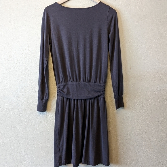 Lilla P Dark Purple Long Sleeve Rouched Dress Size S - Picture 4 of 6